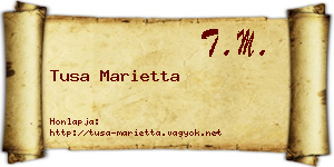 Tusa Marietta névjegykártya